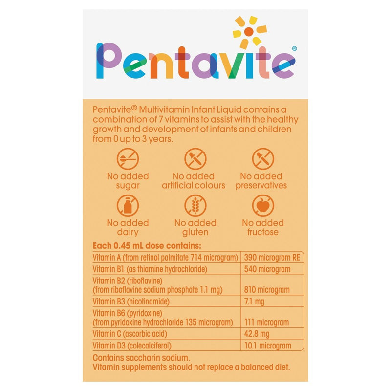 Pentavite Multivitamin Infant Oral Liquid 30mL - Vital Pharmacy Supplies