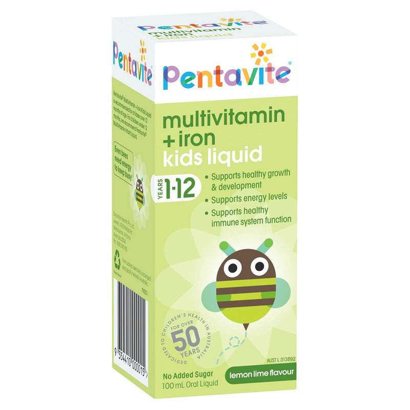 Pentavite Multivitamin + Iron Kids Oral Liquid 100mL - Vital Pharmacy Supplies