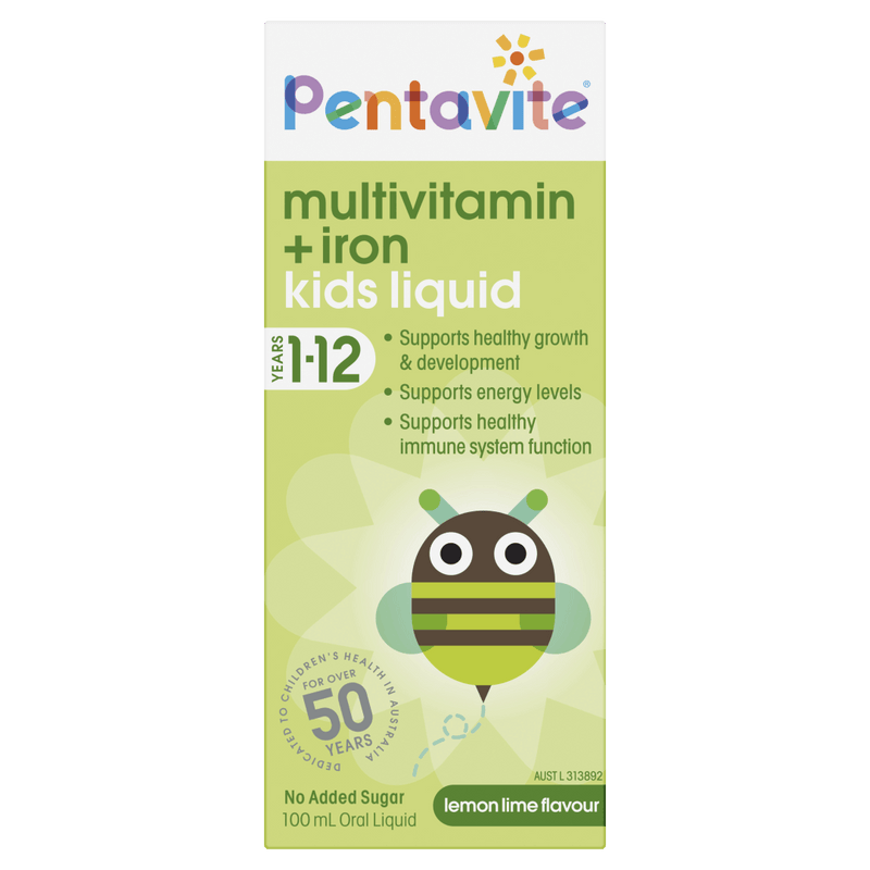 Pentavite Multivitamin + Iron Kids Oral Liquid 100mL - Vital Pharmacy Supplies