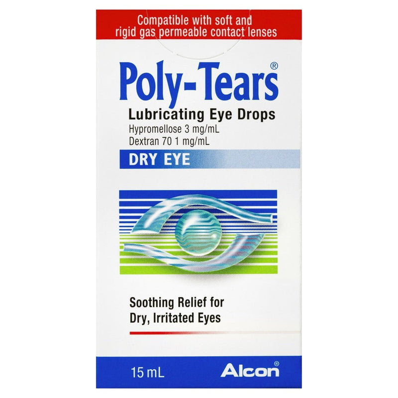 Poly Tears Lubricating Eye Drops 15mL - Vital Pharmacy Supplies