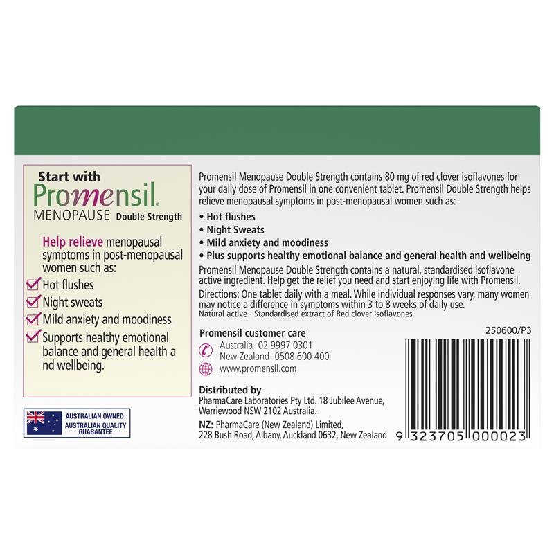 Promensil Menopause Double Strength 30 Tablets - Vital Pharmacy Supplies
