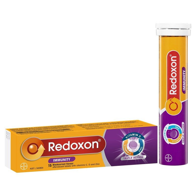 Redoxon Immunity Vitamin Blackcurrant Flavoured Effervescent 15 Tablets - Vital Pharmacy Supplies