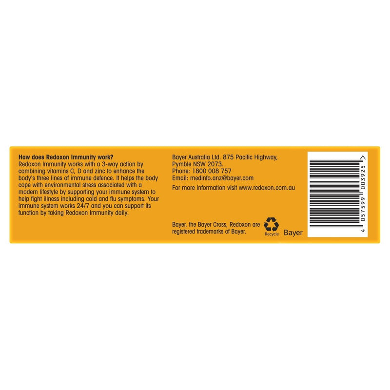 Redoxon Immunity Vitamin Blackcurrant Flavoured Effervescent 15 Tablets - Vital Pharmacy Supplies