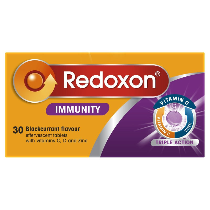 Redoxon Immunity Vitamin Blackcurrant Flavoured Effervescent 30 Tablets - Vital Pharmacy Supplies