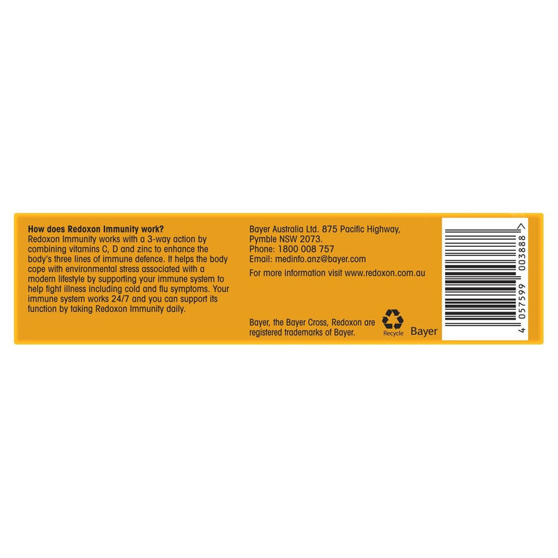 Redoxon Immunity Vitamin Orange Flavoured Effervescent 30 Tablets - Vital Pharmacy Supplies