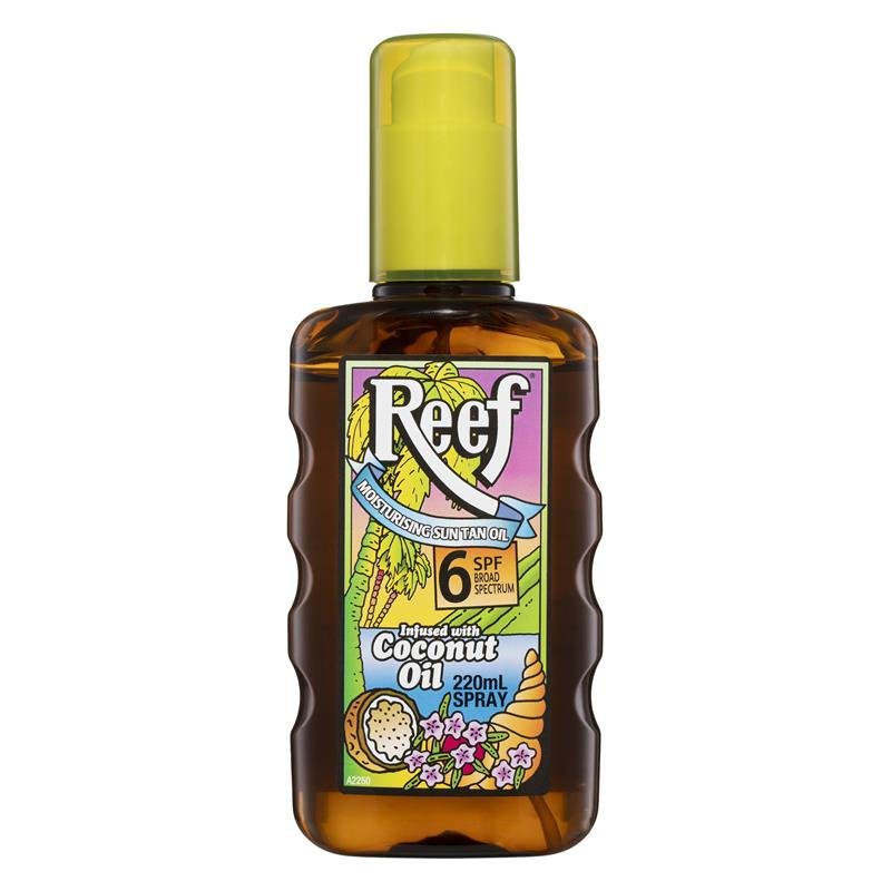 Reef Coconut Moisturising Sun Tan Oil Spray SPF6 220mL - Vital Pharmacy Supplies