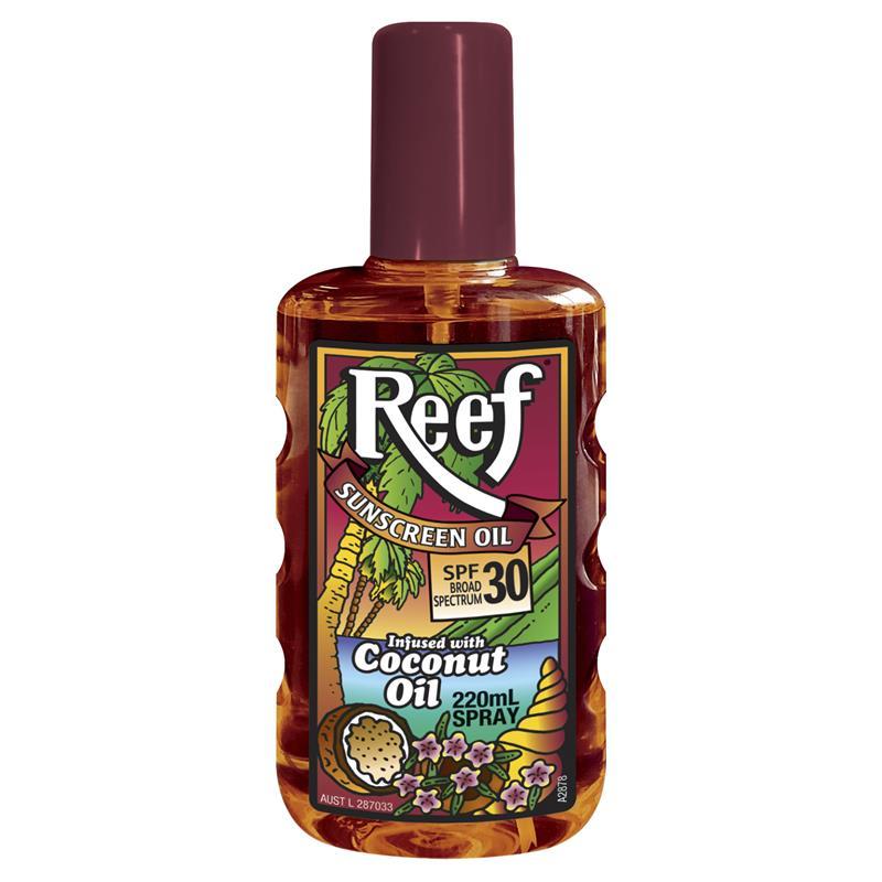 Reef Coconut Sunscreen Oil Spray SPF30 220mL - Vital Pharmacy Supplies
