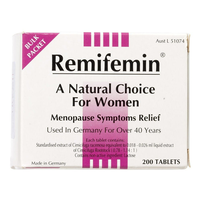 Remifemin Menopause Symptom Relief 200 Tablets + BONUS 30 Sleep Tablets - Vital Pharmacy Supplies