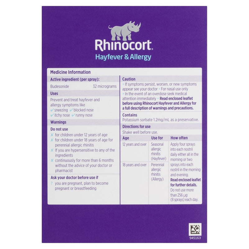 Rhinocort Hayfever & Allergy Nasal Spray Original 2 Pack - Vital Pharmacy Supplies
