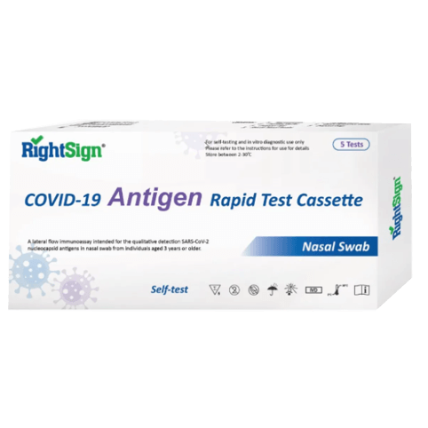 RightSign COVID-19 Antigen Rapid Test Cassette (Nasal Swab) - Vital Pharmacy Supplies