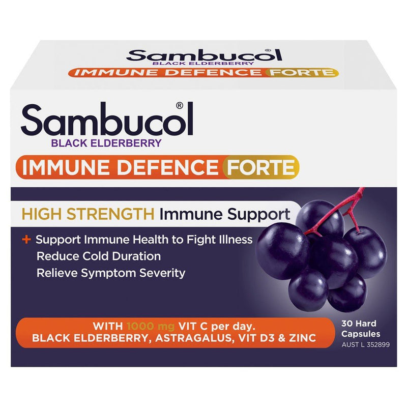 Sambucol Immune Defence Forte High Strength 30 Capsules - Vital Pharmacy Supplies