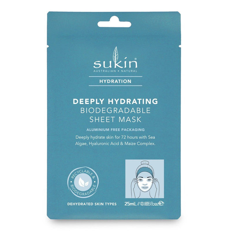 Sukin Hydration Deeply Hydrating Biodegradable Sheet Mask 25mL - Vital Pharmacy Supplies