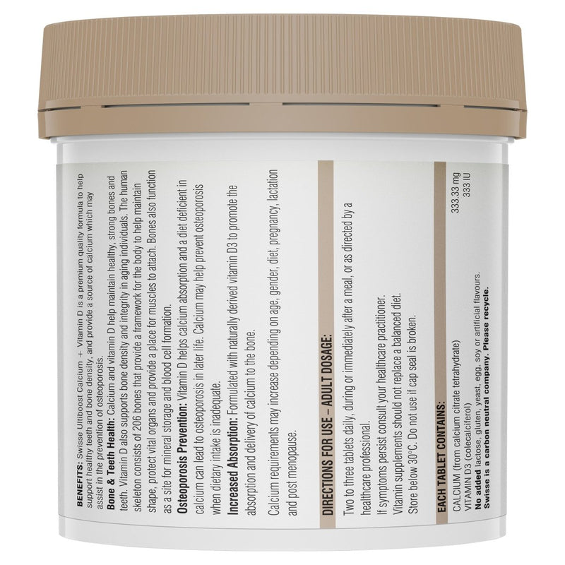 Swisse Ultiboost Calcium + Vitamin D 150 Tablets - Vital Pharmacy Supplies
