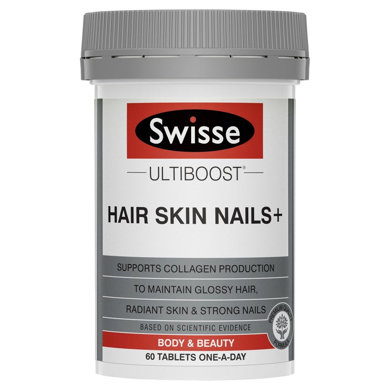 Swisse Ultiboost Hair Skin Nails+ 60 Tablets - Vital Pharmacy Supplies