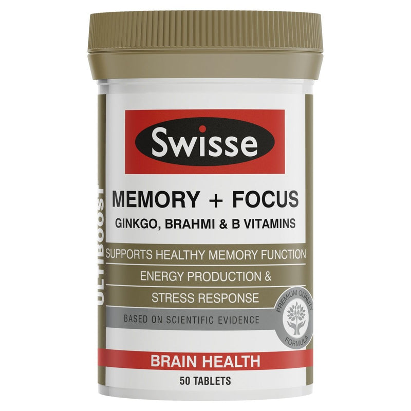 Swisse Ultiboost Memory + Focus 50 Tablets - Vital Pharmacy Supplies
