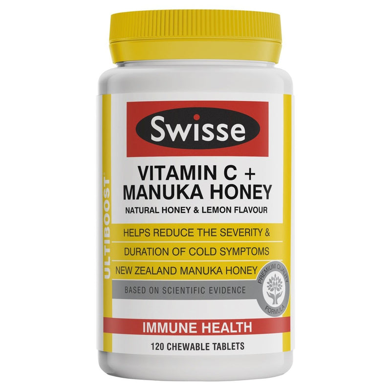 Swisse Ultiboost Vitamin C + Manuka Honey 120 Tablets - Vital Pharmacy Supplies