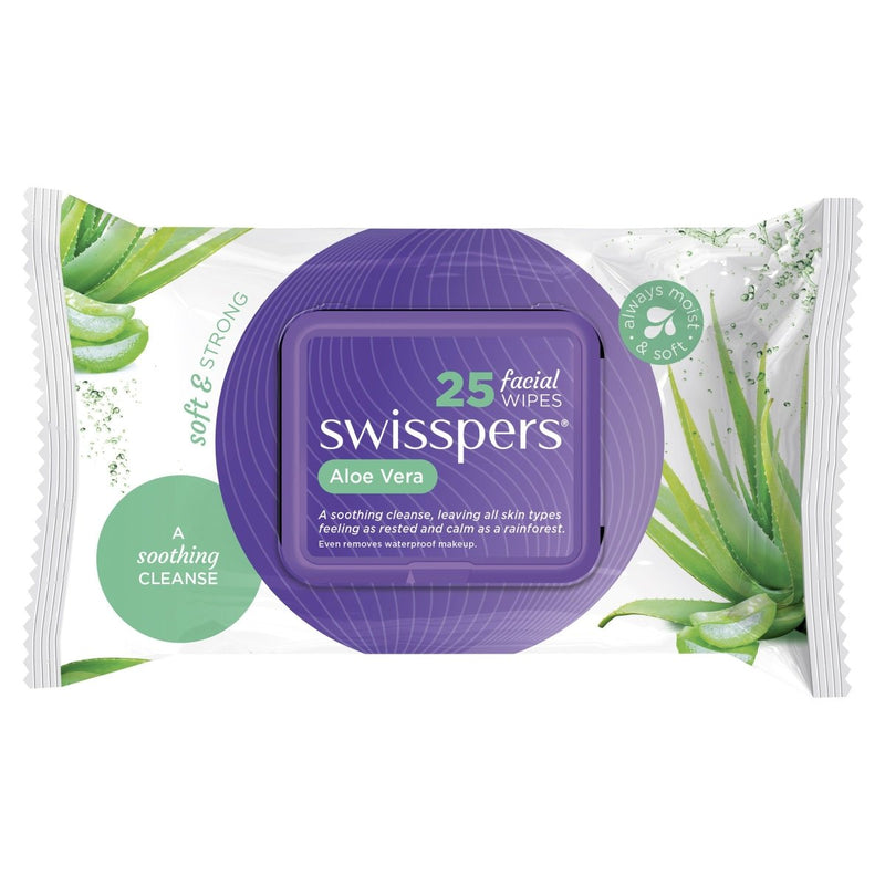 Swisspers Aloe Facial Wipes 25 Pack - Vital Pharmacy Supplies
