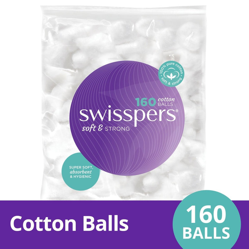 Swisspers Cotton Wool Balls 160 Pack - Vital Pharmacy Supplies