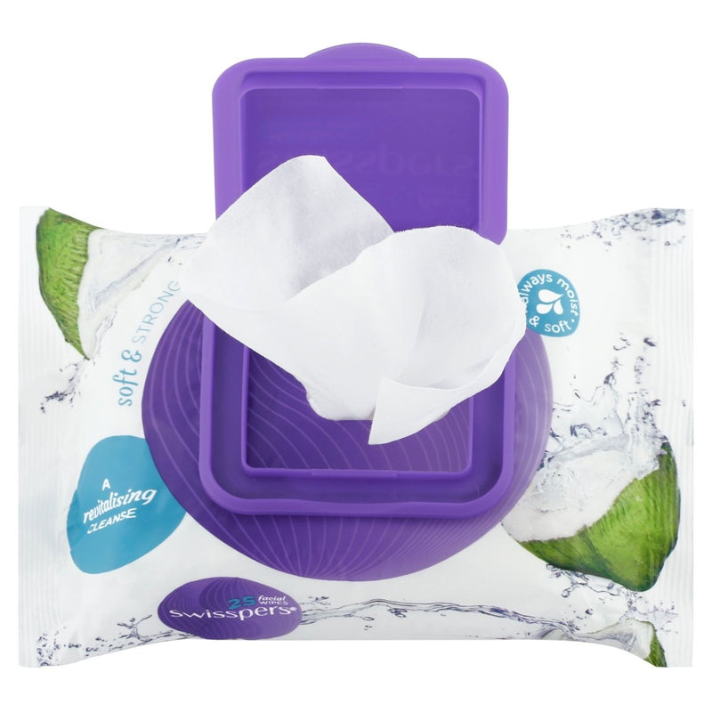 Swisspers Micellar and Coconut Water Facial Wipes 25 Pack - Vital Pharmacy Supplies