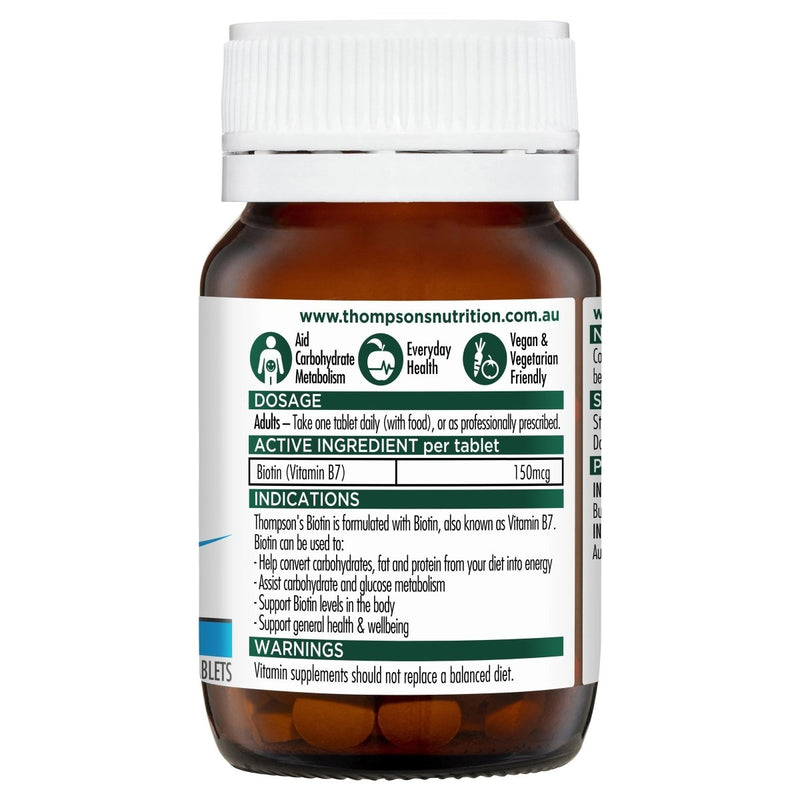 Thompson's Biotin 150mcg 100 Tablets - Vital Pharmacy Supplies
