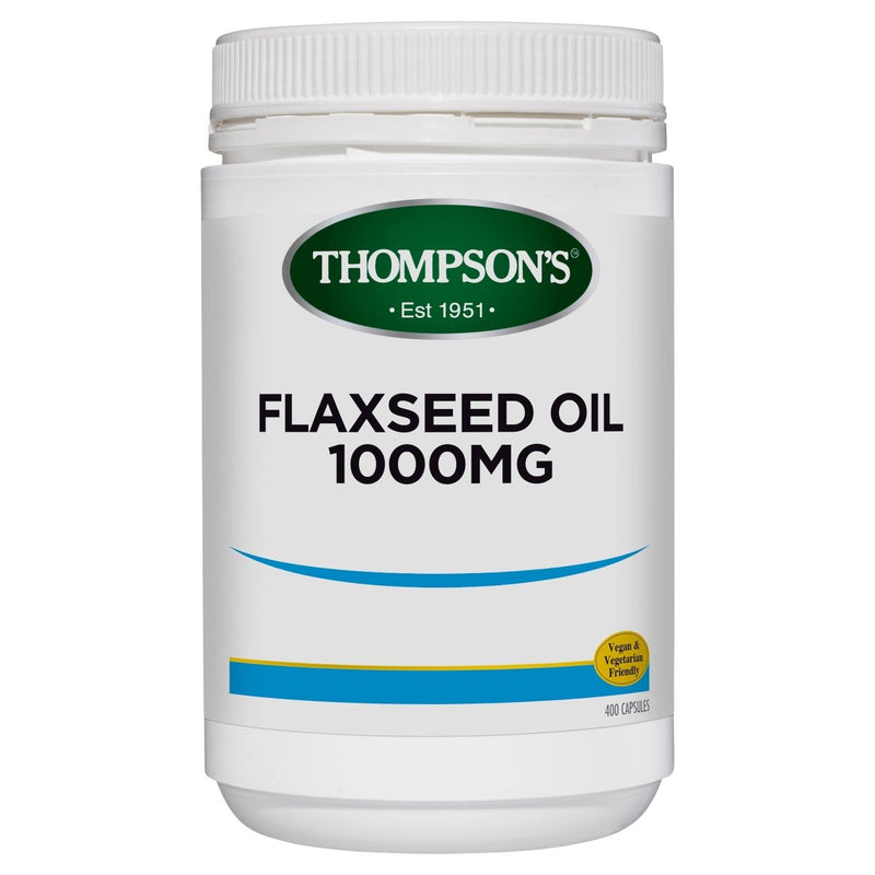 Thompson's Gel-Free Flaxseed Oil 1000mg 400 Capsules - Vital Pharmacy Supplies