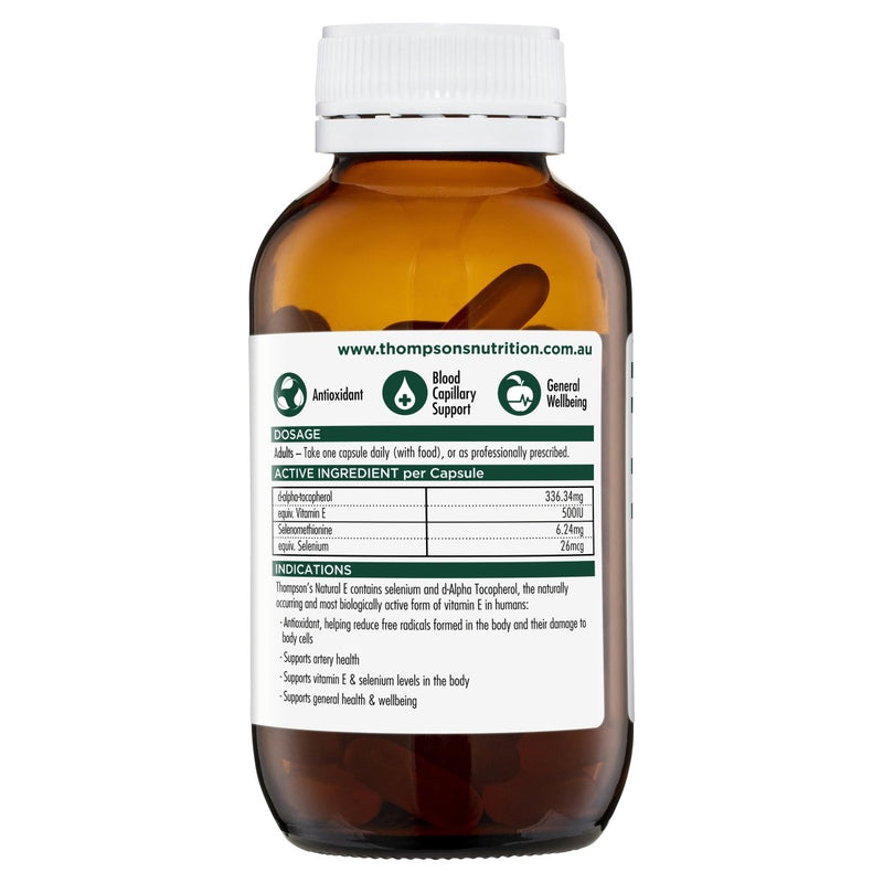 Thompson's Natural E 500IU 100 Capsules - Vital Pharmacy Supplies