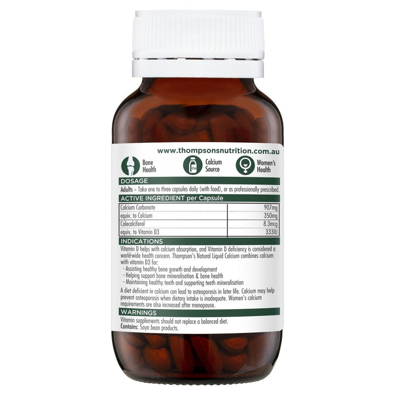 Thompson's Natural Liquid Calcium 60 Capsules - Vital Pharmacy Supplies