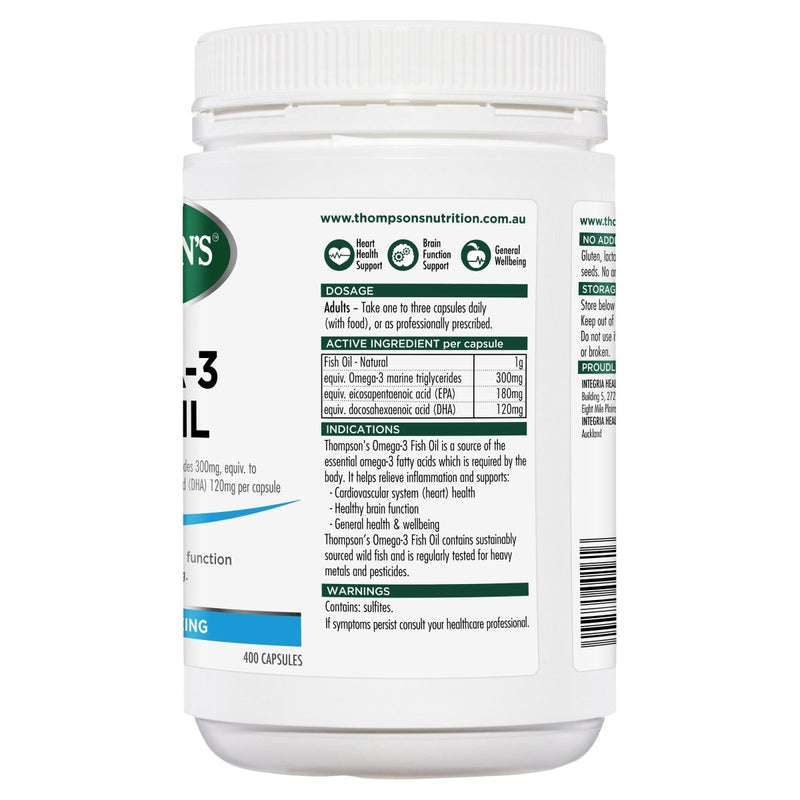 Thompson's Omega-3 Fish Oil 400 Capsules - Vital Pharmacy Supplies
