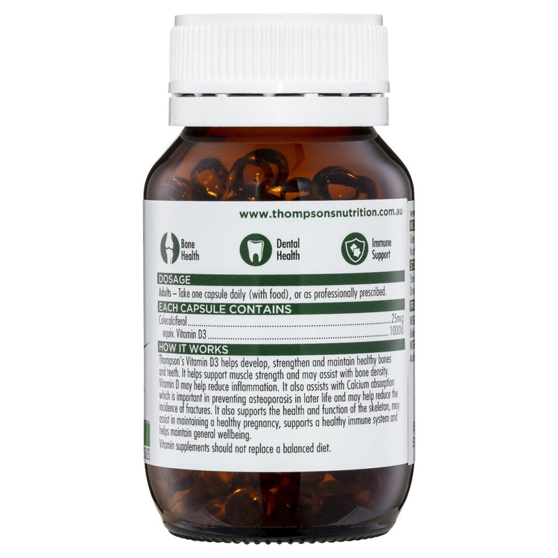 Thompson's Vitamin D3 1000IU 240 Capsules - Vital Pharmacy Supplies