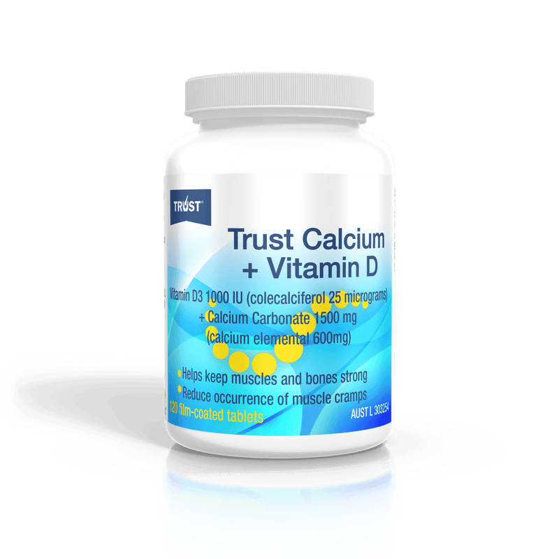 Trust Calcium + Vitamin D 120 Tablets - Vital Pharmacy Supplies
