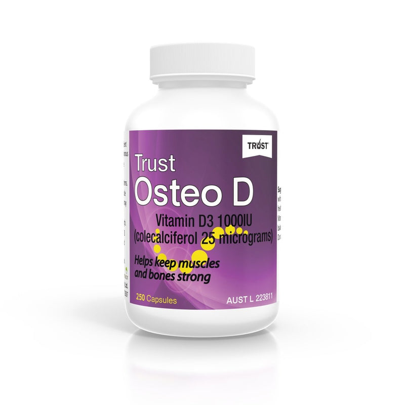 Trust Osteo D Vitamin D 1000 IU 250 Capsules - Vital Pharmacy Supplies