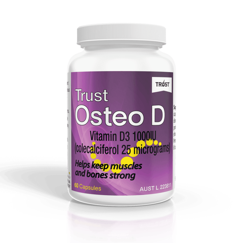 Trust Osteo D Vitamin D 1000 IU 60 Capsules - Vital Pharmacy Supplies