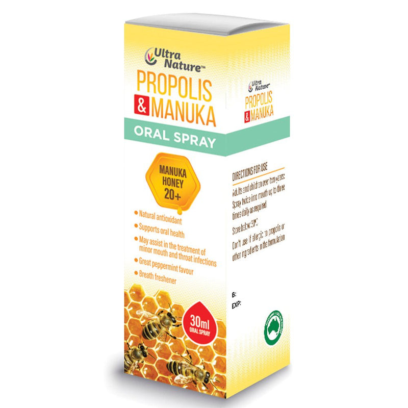 Ultra Nature Propolis & Manuka Oral Spray 30mL - Vital Pharmacy Supplies