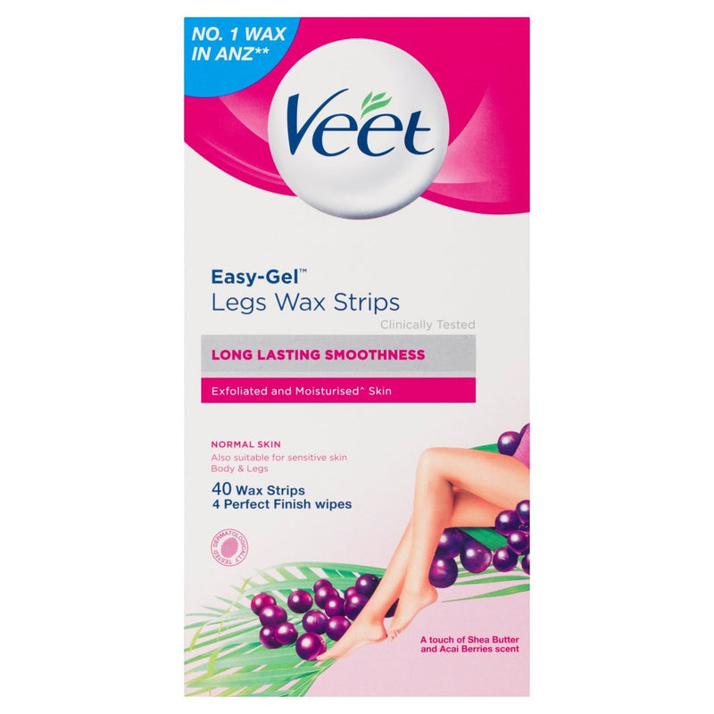 Veet Easy Grip Wax Strips Hair Removal 40 Pack - Vital Pharmacy Supplies