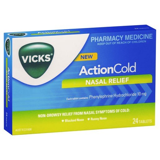 Vicks Action Cold Nasal Relief 24 Tablets - Vital Pharmacy Supplies