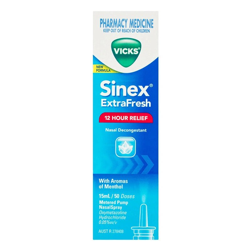 Vicks Sinex Nasal Decongestant ExtraFresh 15mL - Vital Pharmacy Supplies