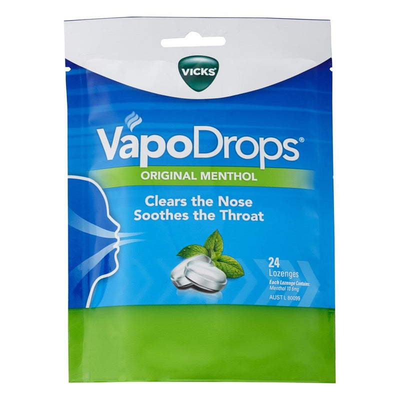 Vicks VapoDrops Original Menthol Throat Lozenges 24 Pack - Vital Pharmacy Supplies