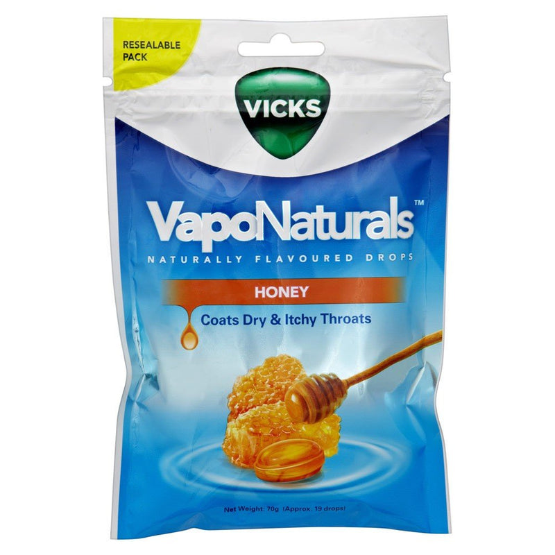 Vicks VapoNaturals Honey Throat Lozenges 19 Pack - Vital Pharmacy Supplies