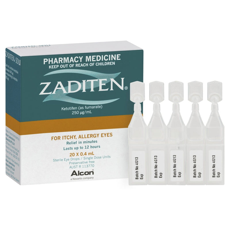 Zaditen Sterile Eye Drops 20 Pack - Vital Pharmacy Supplies