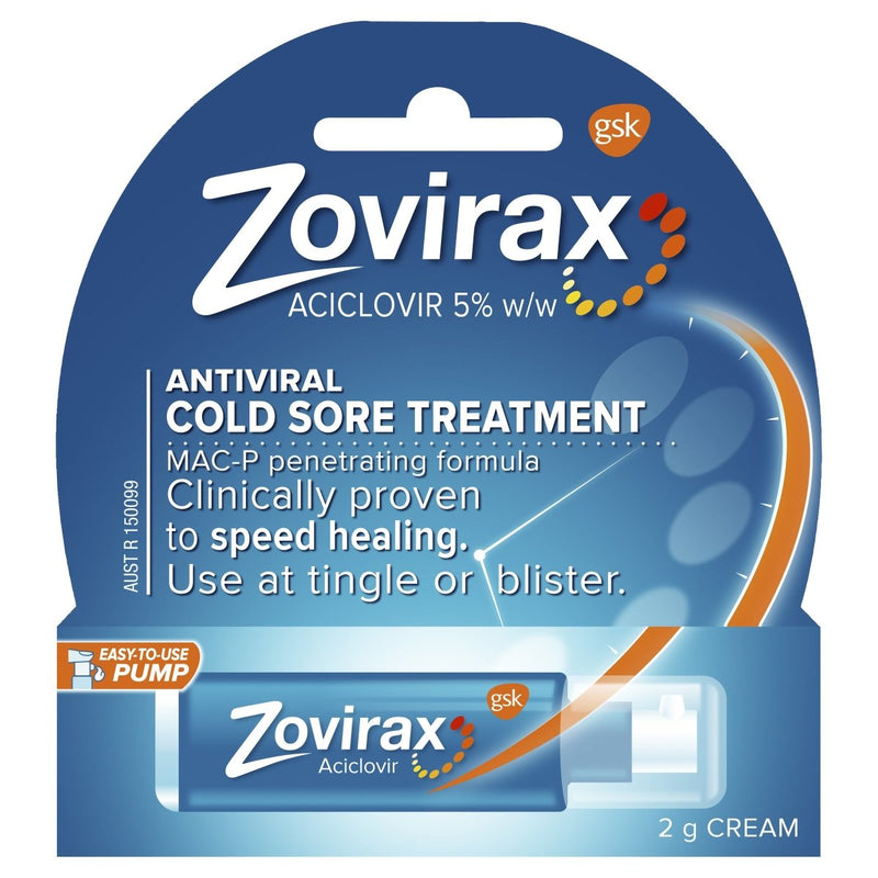 Zovirax Cold Sore Cream Pump 2g - Vital Pharmacy Supplies