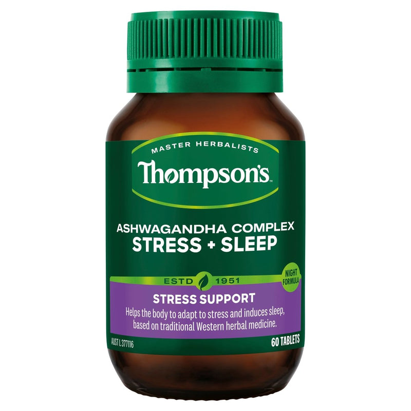 Thompson's Ashwagandha Complex Stress + Sleep 60 Tablets - VITAL+ Pharmacy