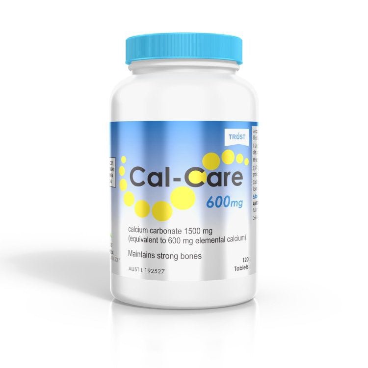 Trust Cal-Care Calcium Carbonate 600mg 120 Tablets - Clearance - VITAL+ Pharmacy