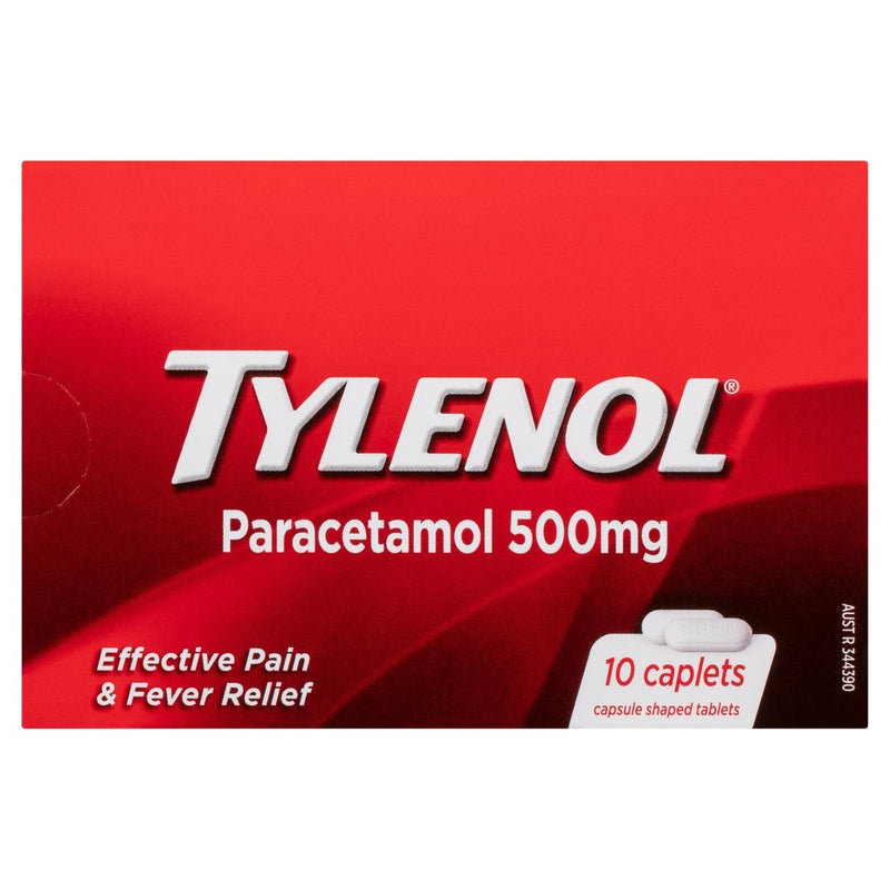 Tylenol Paracetamol Pain and Fever Relief Caplets 10 Pack - VITAL+ Pharmacy