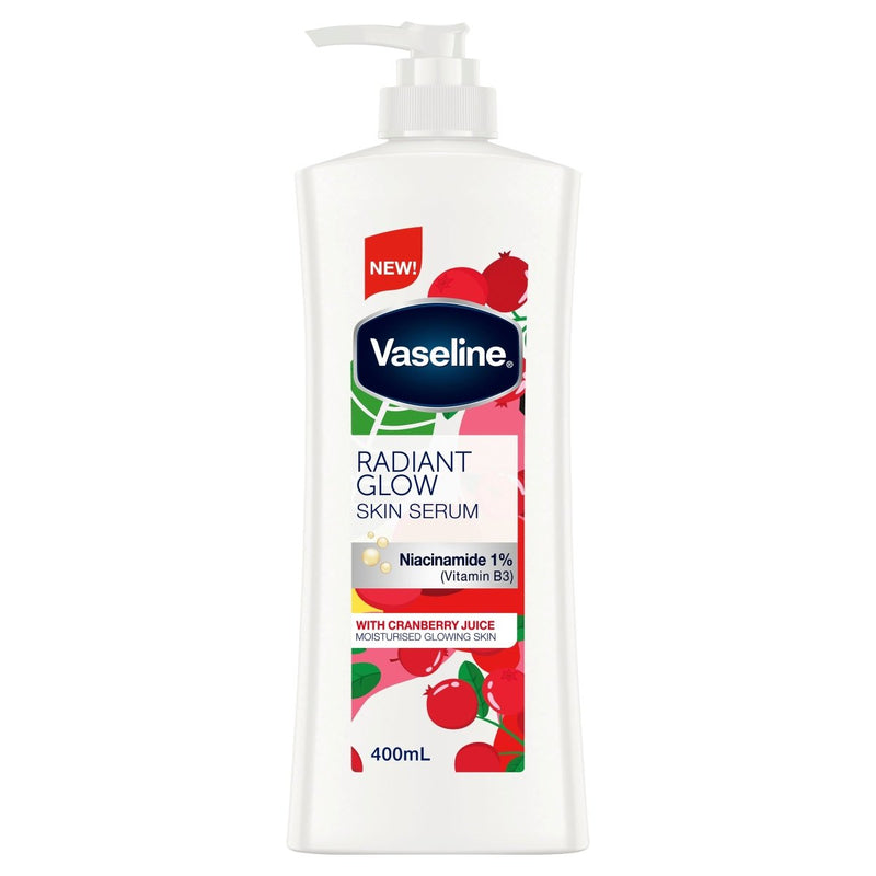 Vaseline Body Lotion Radiant Glow Skin Serum with Niacinamide 1% (Vitamin B3) 400mL - VITAL+ Pharmacy