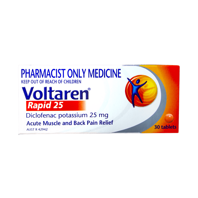Voltaren Rapid 25 30 Tablets (S3) - Vital Pharmacy Supplies
