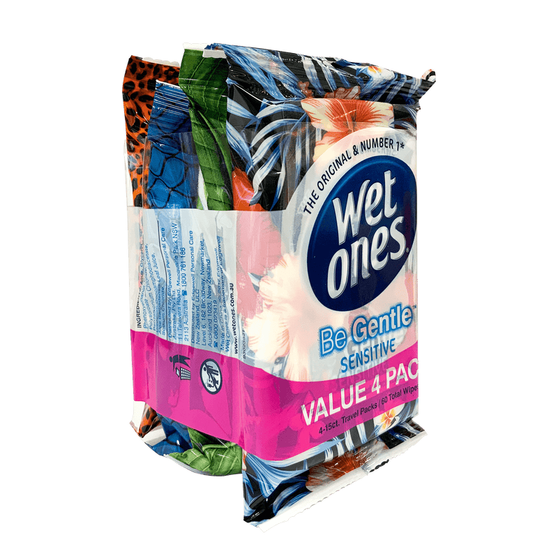 Wet Ones Be Gentle Sensitive Wipes 4 x 15 Pack - Vital Pharmacy Supplies
