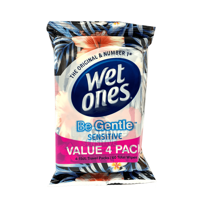 Wet Ones Be Gentle Sensitive Wipes 4 x 15 Pack - Vital Pharmacy Supplies